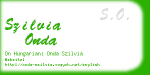szilvia onda business card